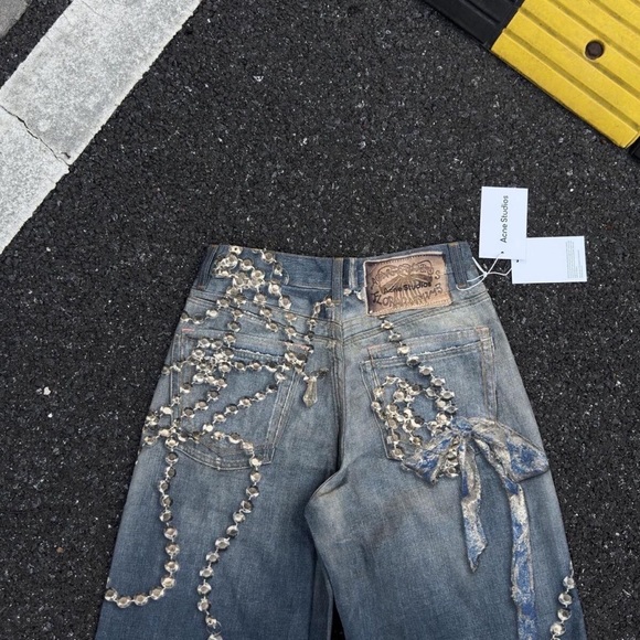 Acne Studios 3D printed crystal bow printed jeans - Picture 5 of 7